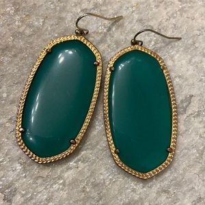 Kendra Scott Green and Gold Earrings